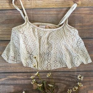 Boho Lace Flowy Bikini Top